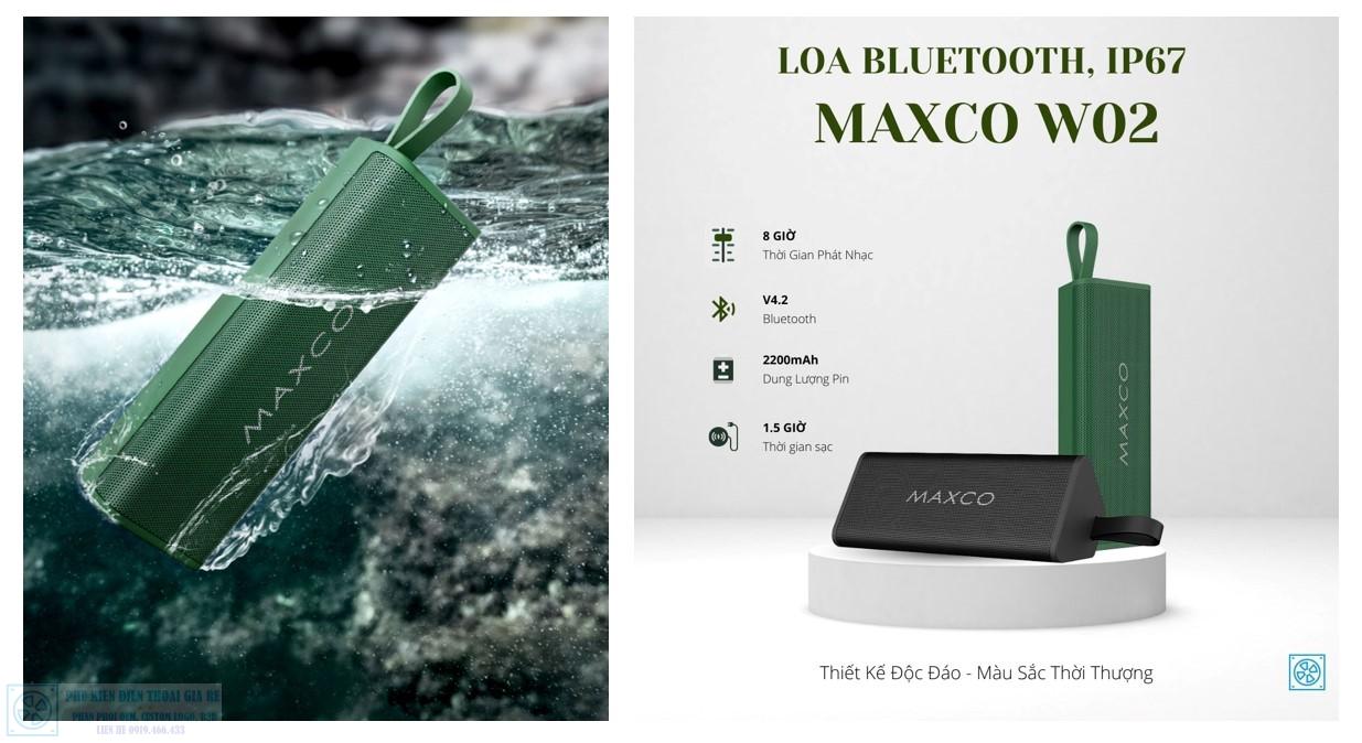 loa bluetooth maxco chống nước ip67 âm thanh sống động thiết kế độc đáo màu sắc thời thượng