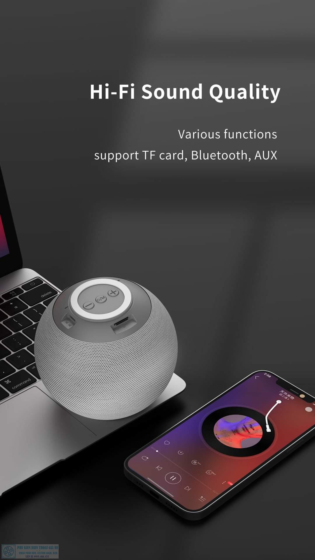 Loa Bluetooth Mini Wireless V5.0 Âm Thanh Sâu Công Nghệ Loa 360 độ phù hợp làm quà tặng doanh nghiệp